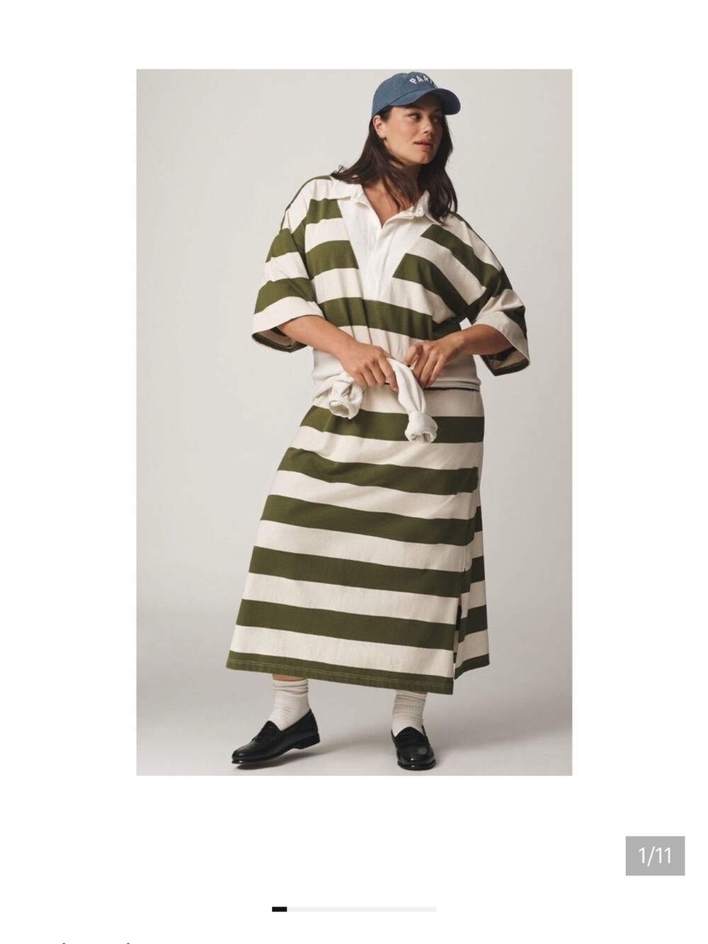 IN SEARCH OF: Olive & Cream Striped Rugby Maxi Dress